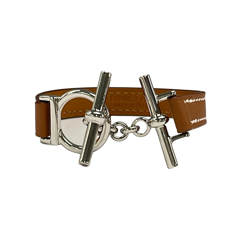 Hermès Croisiere Bracelet Gold Silver Veau Swift Metal